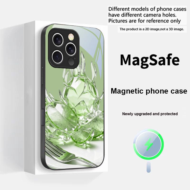 Familiar dragon fruit For Magsafe iPhone 17 Pro Max 16 E 15 14 13 Plus 12 mini 11 17 Air XR Xs Max 7 Plus Glass Phone Case