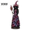Halloween Witch Figurine Autumn Statue, Resin Fall Tabletop Decor, Themed Collectibles Shelf Ornament for Mantel Fireplace Desk Tiered Tray