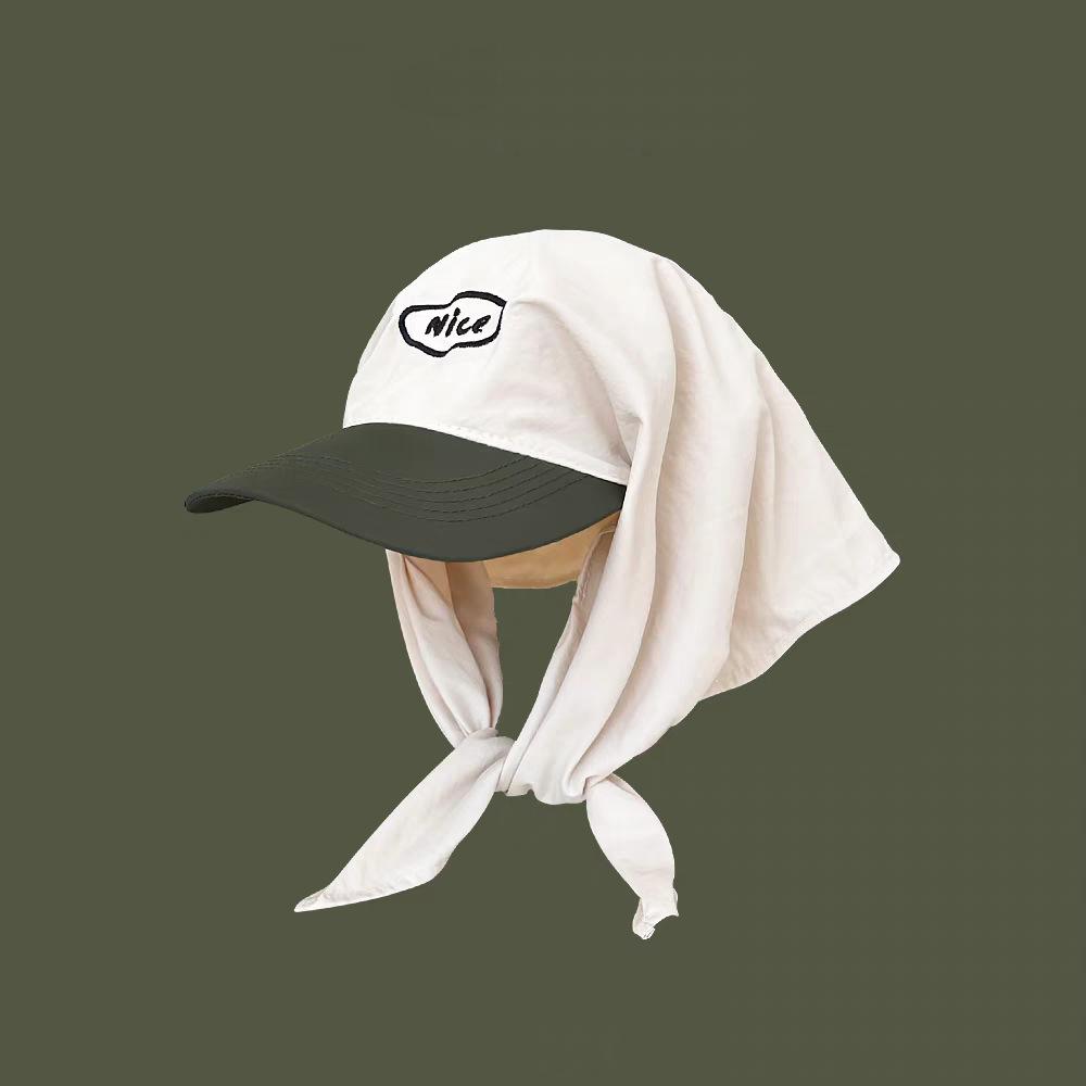 Headscarf Hat, Men's and Women's, Color Blocked Strap Duckbill Hat, Summer Sun Shading, Versatile, Letter Embroidery, Toe Cap