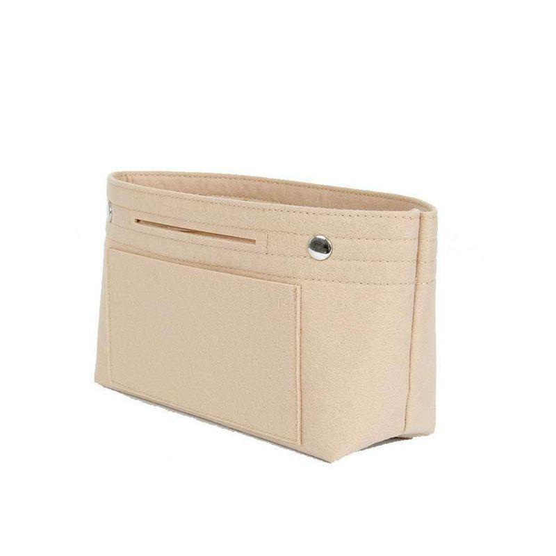 Multifunctional Women's Travel Felt Cosmetic Bag with Snap Closure, Large Capacity for Storage