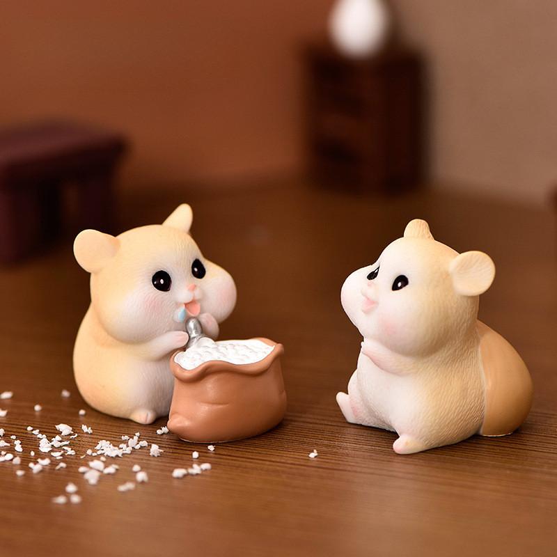 Charming Resin Hamster Ornaments Ideal For Diy Micro Landscape Projects