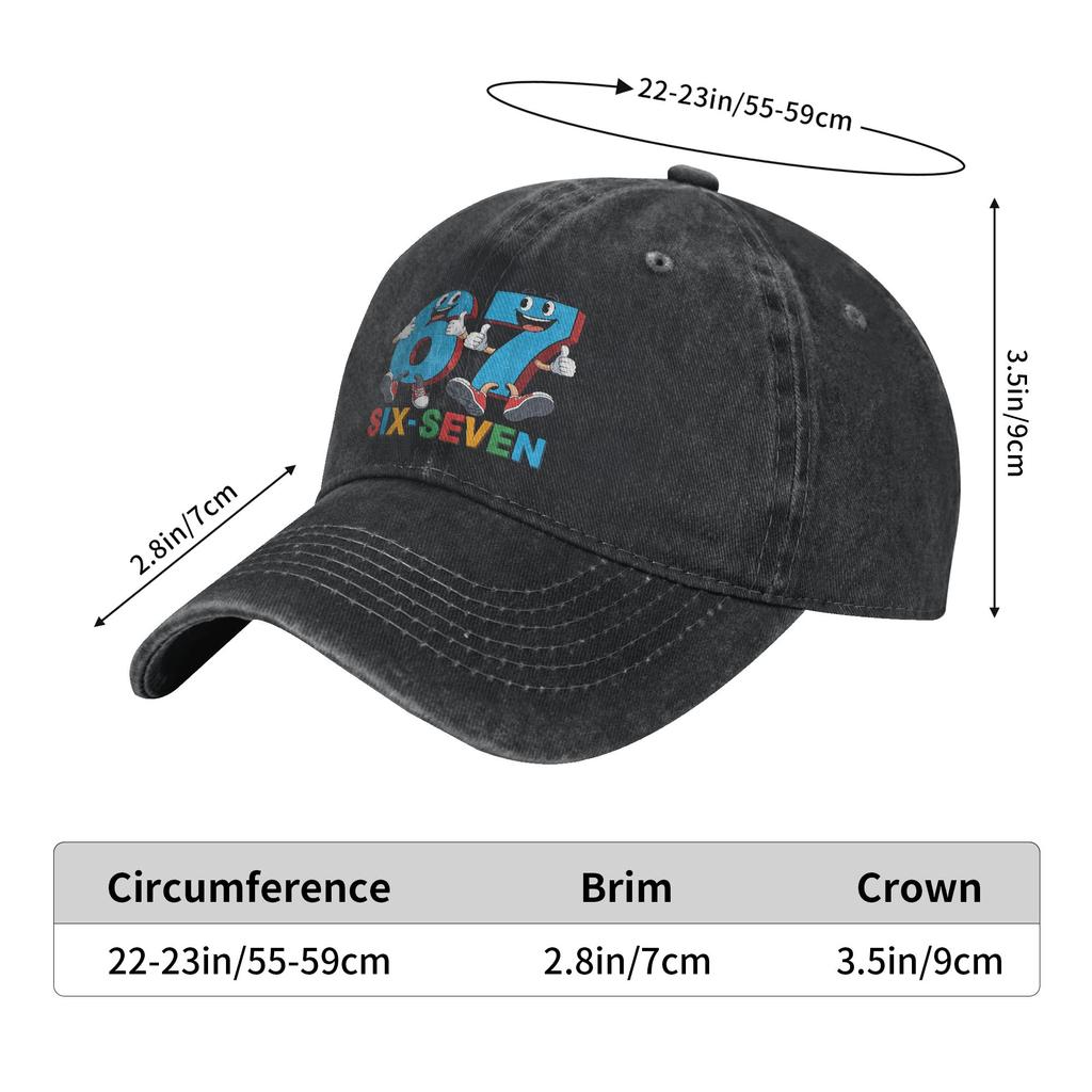 Six Seven 67 Funny Gaming Meme Casual Baseball Cap Summer Trucker Hat Hiking Fishing Hip Hop Hats Men Vintage Baseball Caps
