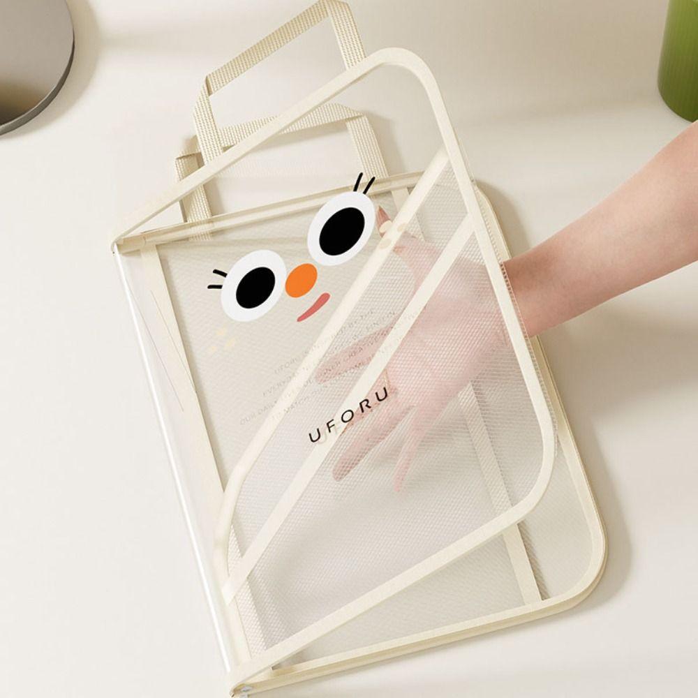 Transparent Portable File Bag High-capacity Handheld Bag Convenient Book Storage Bag  Student