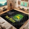 John Deere Personalisierter Kristall-Samt-Teppich, Benutzerdefinierter Namens-Text Weicher Anti-Rutsch-Teppich für Wohnzimmer Schlafzimmer