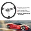 14in Universal Steering Wheel Racing Car PU Leather Aluminium Alloy W Horn Button ModifiedSilver
