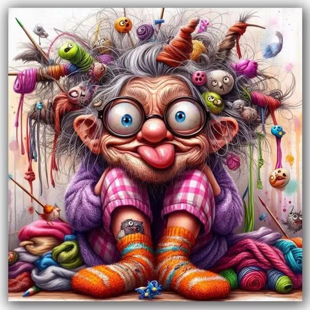 

Наборы для 5D алмазной вышивки «Старомодная бабушка», Счастливые бабушка и дедушка пьют, DIY мозаика, вышивка крестом Full Round 50x50CM