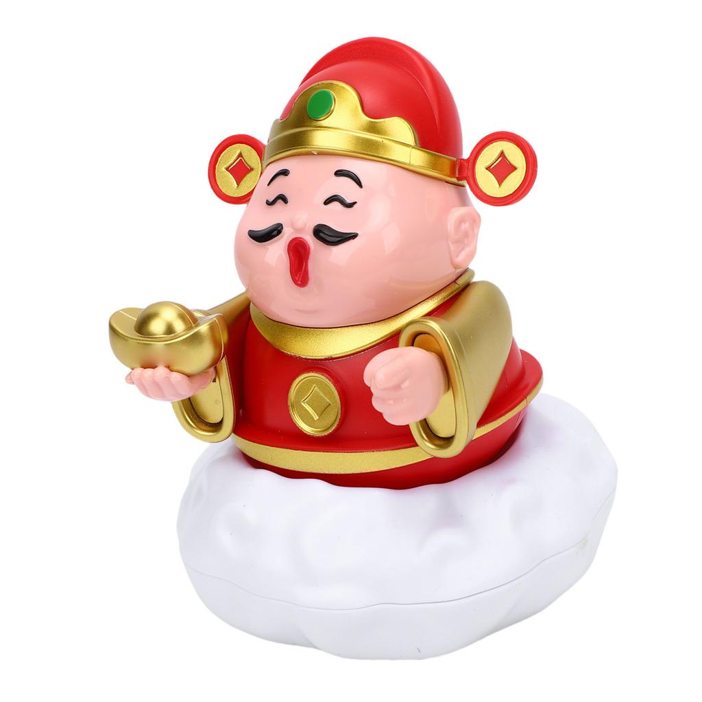 Caishen Statue Solar Powered Auto Shaking Tsai Shen Yeh Figurine Wealth Fortune Statue for Home Store   Car
