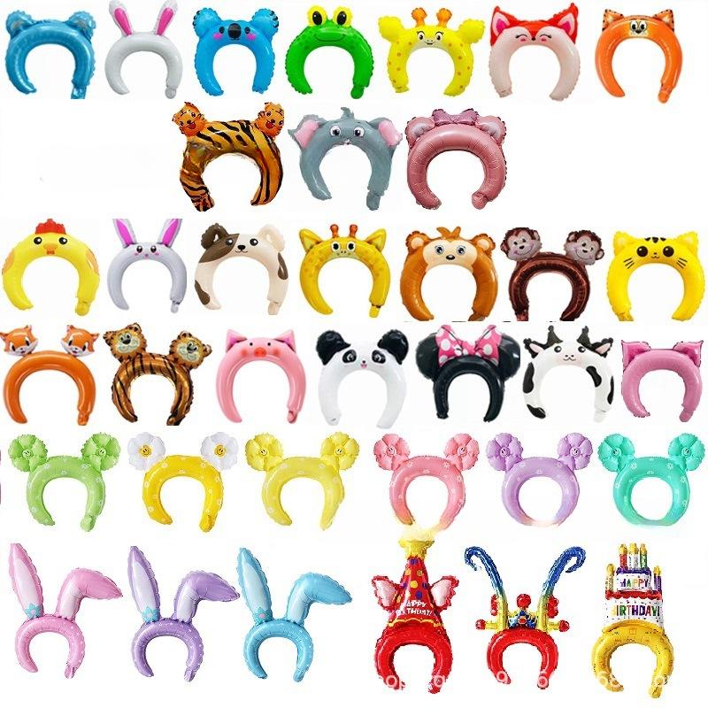 

10/20 шт. Милый браслет-шарик для украшения на день рождения, шарик с мультяшным животным кроликом и медведем, розовый, детские игрушки, для детского праздника random