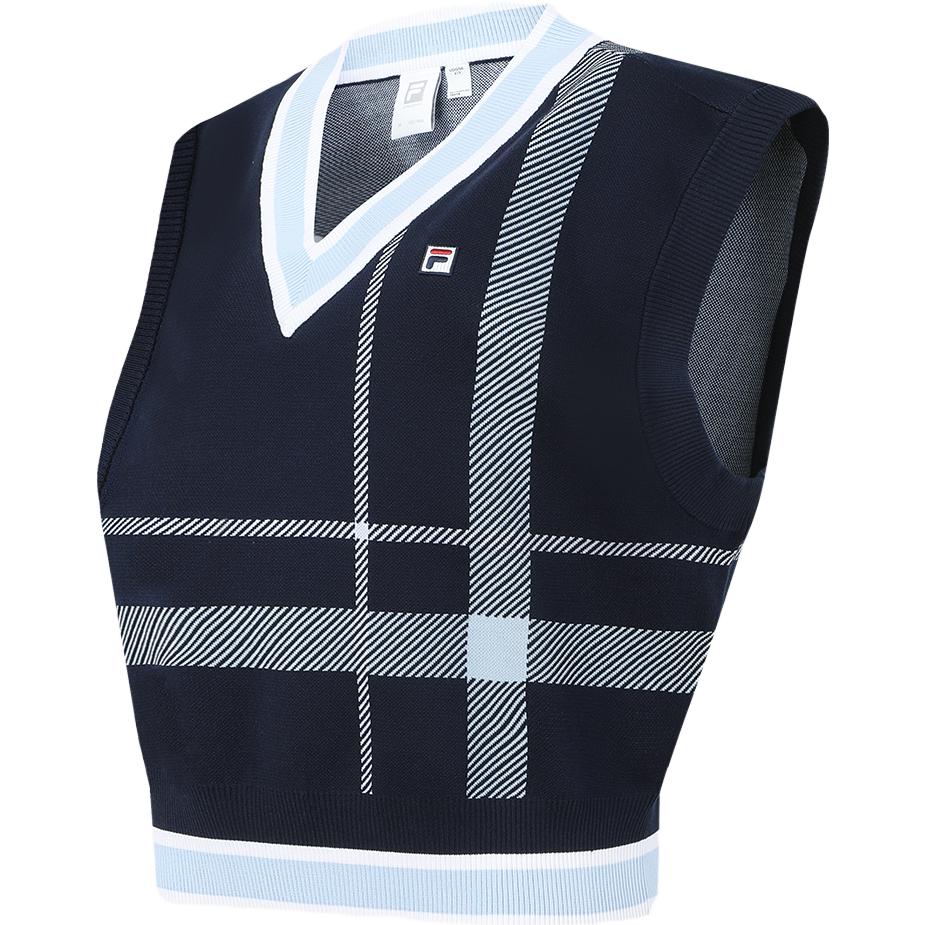 

FILA 2023 осень новый тканый клетчатый модный свободный трикотажный жилет женские жилеты A11W333112FZB M