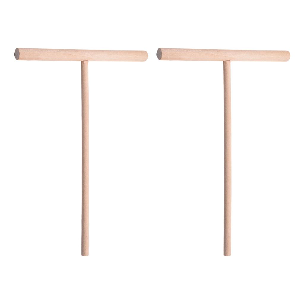 2Pcs Wood Crepe Sticks Spreader Household Pancake Batter Cooking T-Shaped Pastry Tool Accessory Wooden Quality