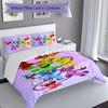 3pcs Smiling Critters Duvet Cover Set, Includes 1 Duvet Cover and 2 Pillowcases,Skin-Friendly&Comfortable Fabric,Suitable Bedding Sets