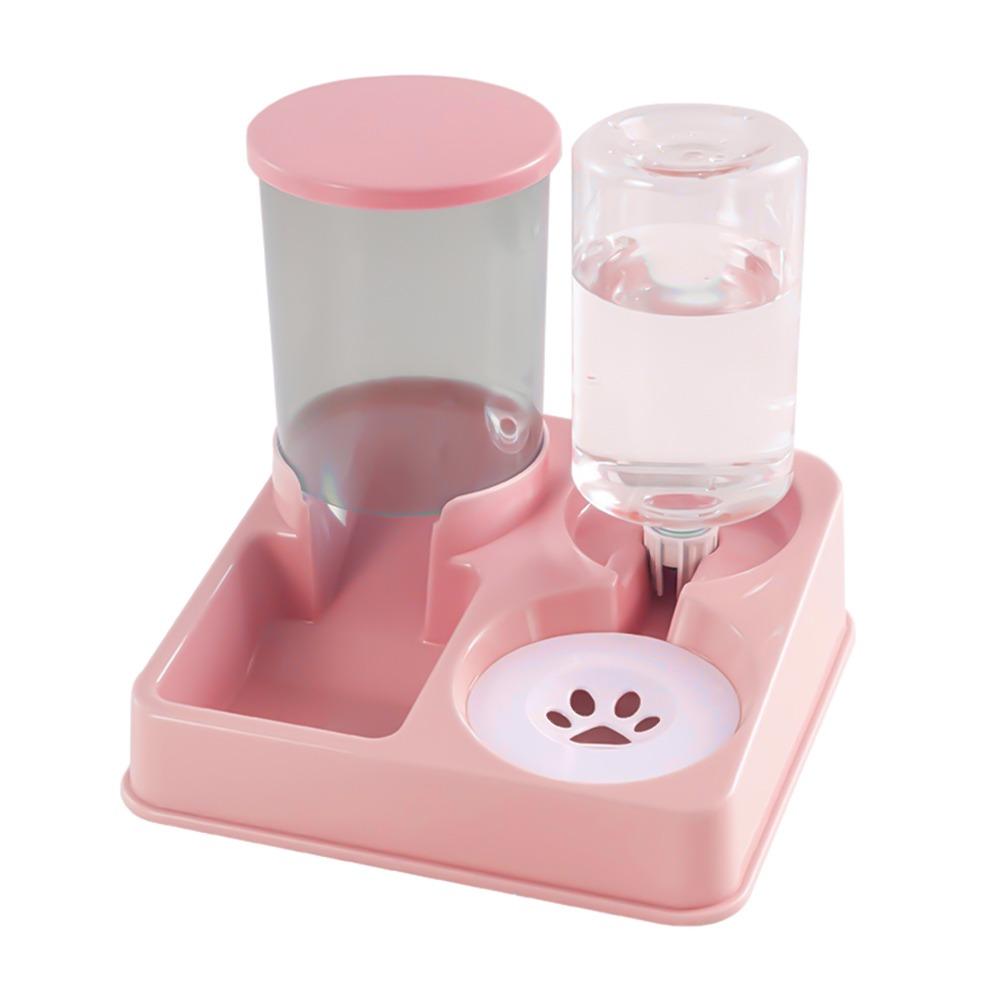 

Gravity Automatic Feeder Water Dispenser 2 In 1 Pet Food Feeder and Waterer for Dogs Cat рожевий