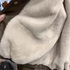 Women's European-Style PU Leather Jacket, Fleece-Lined with Big Fur Collar, Petite Size, Short Top for Autumn/Winter 2025