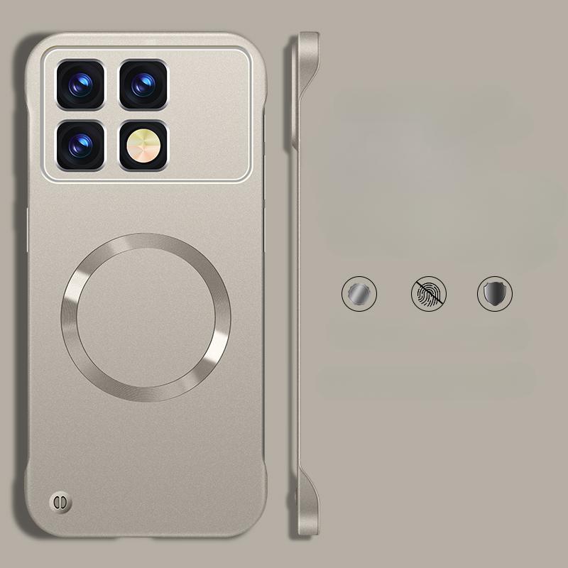 For Mi 14T Metallic Paint Frameless Hard PC Back Cover for Xiaomi 14 T 14 Ultra 13 Pro 14Pro Magnetic for Magsafe Wireless Charging Protect Cases