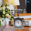 Vintage Telephone Table Clock Statue Decoration Decorative Props 16x5x19cm Plastic Material for Home Office Decor Stylish