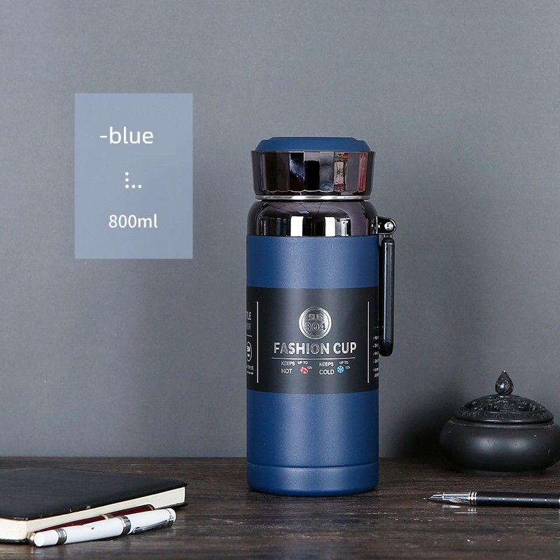 Large Capacity Vacuum Cup 304 Stainless Steel Car Travel Outdoor Short Thick Thermos Cup Men and Women Tea Cup