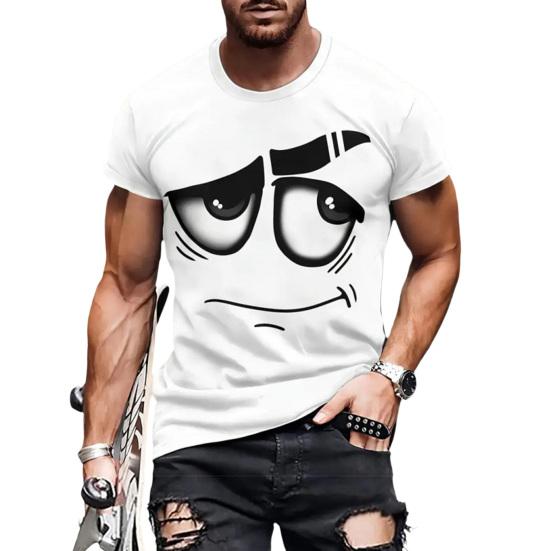 Camiseta Casual Divertida para Hombre Estampados de Animales de Dibujos Animados Camiseta Cuello Redondo Manga Corta Pullover para Uso Diario Fiesta Callejera Playa
