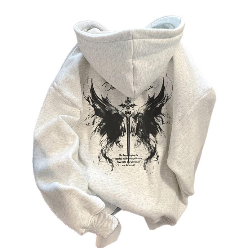 Nationaler Pullover Fleece Verdickt Herren Retro Hoodie Herbst und Winter Lässiger Partner Pullover Jacke Damenbekleidung