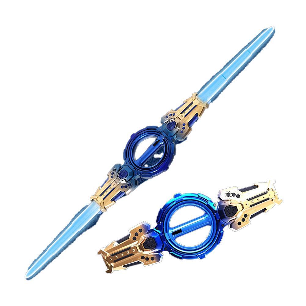 Cool Double-edged Lightsaber With Telescopic Bearings Rotating Cool Lighting And Sound Effects A Boy's Toy Gift