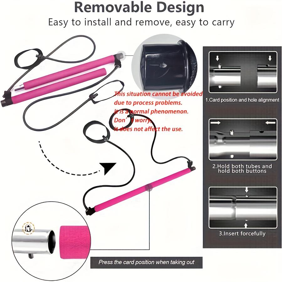 Portable Pilates Bar Kit with Adjustable Resistance Bands for Home Gym Workouts
