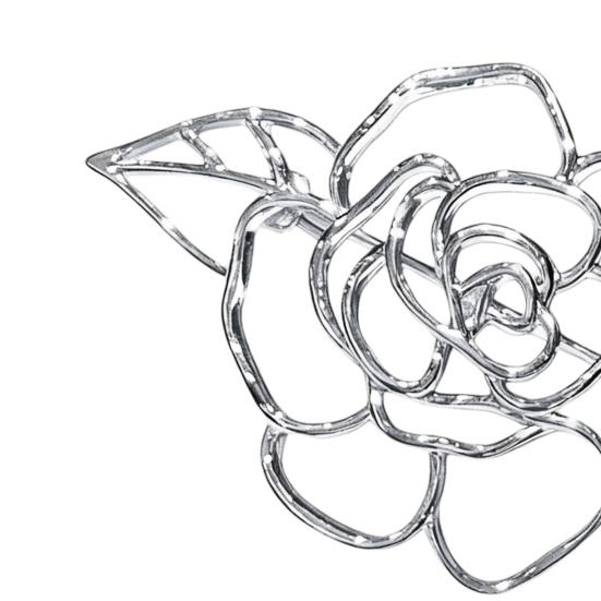 Women Brooch Hollow Rose Flower Design Polished Finish Brooch Pin Dress Coat Sweater Badge Versatile Fashion Accessory