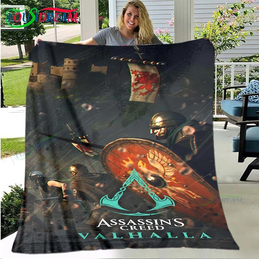 Spel Assassin’s Creed Valhalla Mjuk Filt Sport Vardagsrum Sovrum Soffa Sängfilt Gåva Resa Kontor Lunchrast Filt