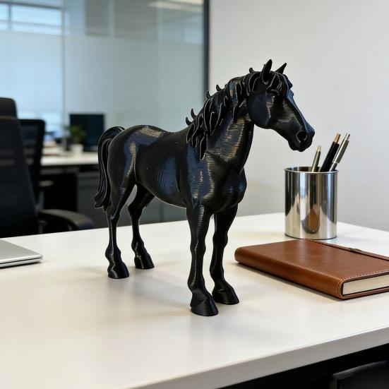 Pferdestatue, 3D-gedruckte realistische Pferdeskulptur, Sammler-Tierskulptur, Feng Shui Ornamente für Heim- und Büro-Schreibtischdekoration