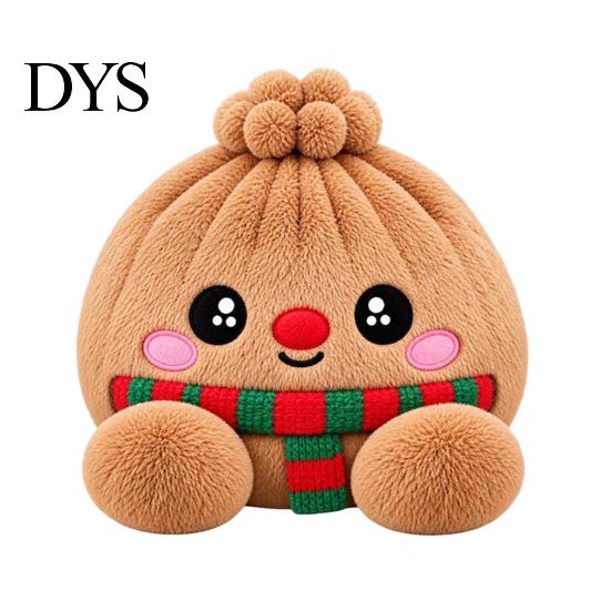 Plush Dumpling Decor Christmas Squeeze Toy, Steamed Bun Plushie for Stress Toy Relief, Stuffed Fidget Party Favors Sensory
