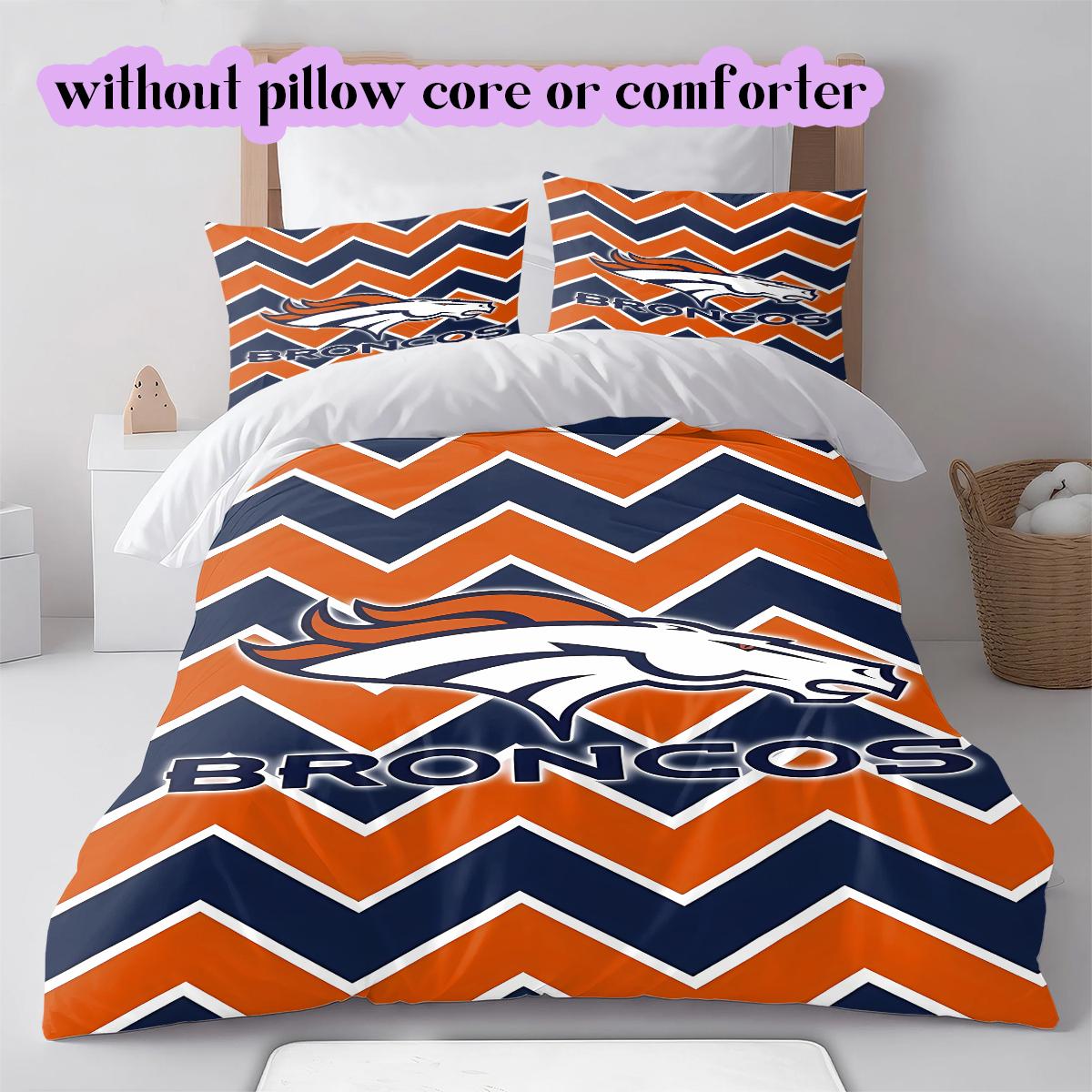 

Denver Broncos Pattern Bedding Quilt Set Quilt Cover Pillowcase Home Decoration Birthday Gift (1 * duvet cover + 2 * pillowcase, without core) 135x200cm