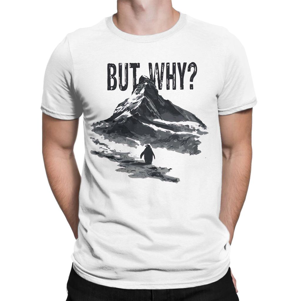 Men TShirts Nihilist Penguin But Why Meme Novelty Cotton Tees Short Sleeve  T Shirts Round Neck Clothes 4XL 5XL 6XL