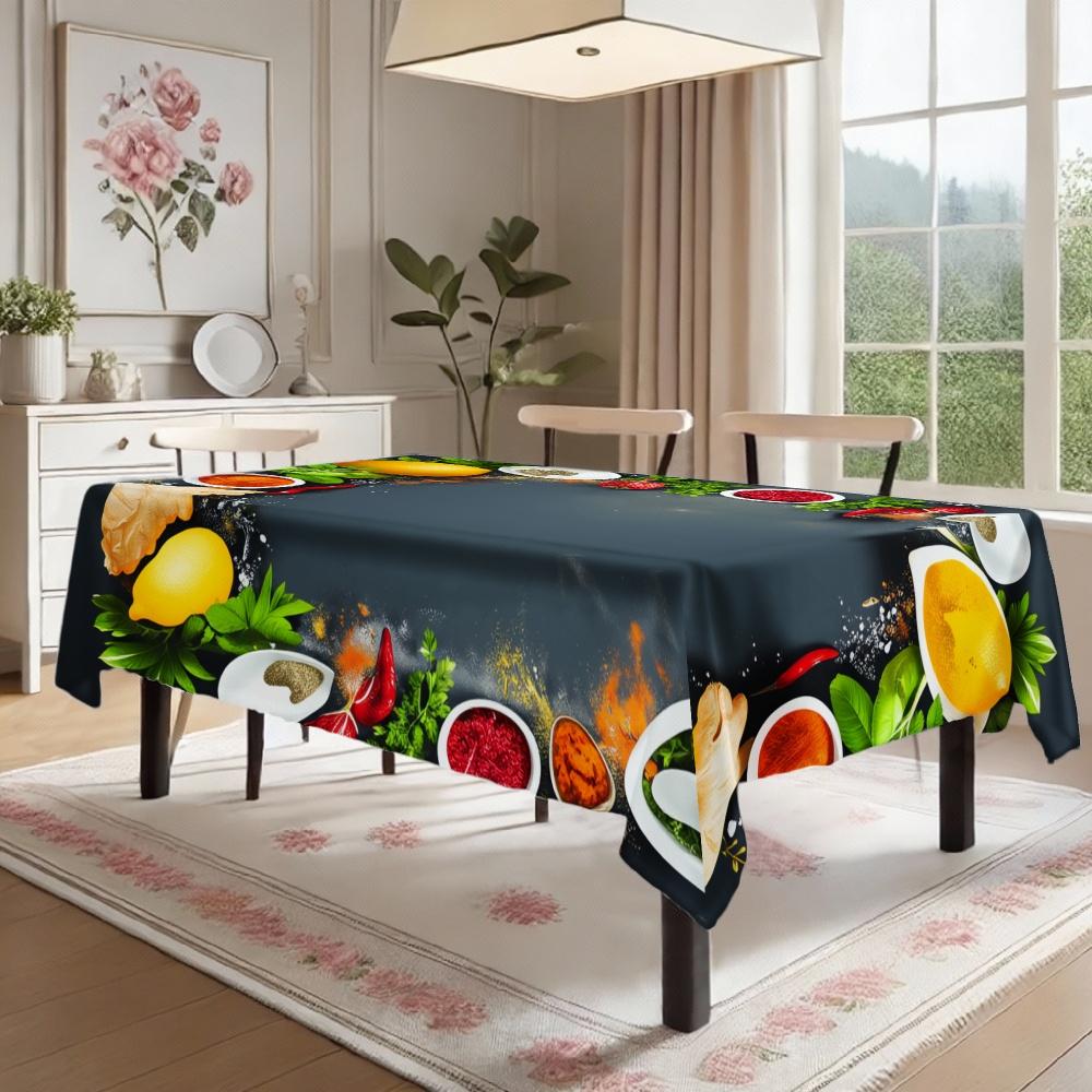 Fruit Vegetable Rectangle Tablecloth for Table Decor Holiday Party Waterproof Reusable Table Cloth for Table Indoor Outdoor