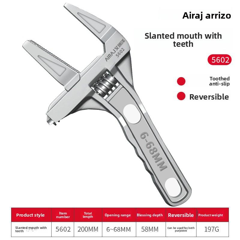 Multi-Functional Bathroom Wrench Tool - Short Handle, LargeOpening, Maintenance Board & Hand Sewer Pipe Pliers