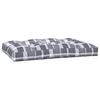 5 Piece Pallet Cushion Set Grey Checkered Fabric