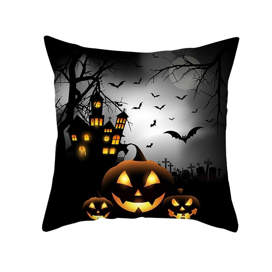 Juste De Coussin Thème Halloween, Décoration De Voiture, Bureau, Salon, Canapé, Aliments, Lanterne