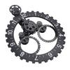 European Style Retro Mechanical Gear Clock Single Sided Pointer Digit Display Big Wheel Wall Clock Black