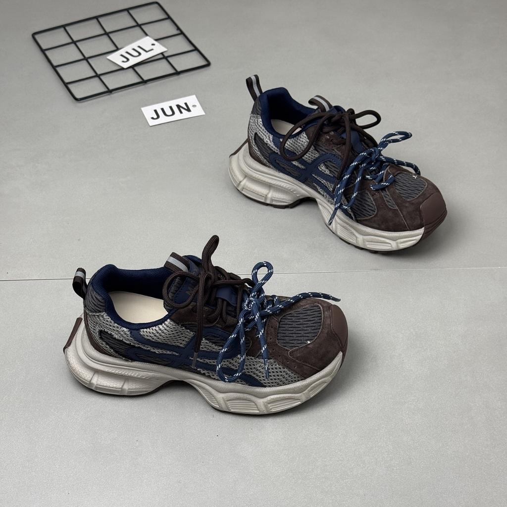 Thick-soled lightweight non-slip dad shoes women's 2025 autumn new retro pair of shoelaces lightweight and versatile casual sports shoes