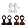 2 Curtain Rod Brackets, Wall Mount, Wood, Decorative, Random Color, Screw, Accessory, Ornament,