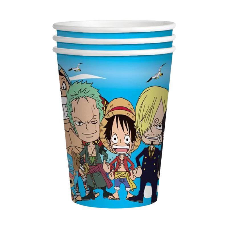 One Piece Theme Children'S Birthday Party Decoration Paper Plate Paper Cup Set Balloon Flag Tableware Arrangement Supplies