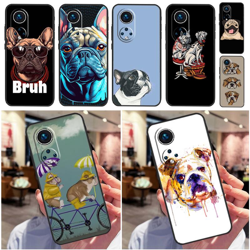 English Bulldog Pug Case For Honor 90 50 70 Lite X9b X9a X8b X8a X8 X9 X9c Honor 200 Pro Magic 5 6 7 Lite Cover