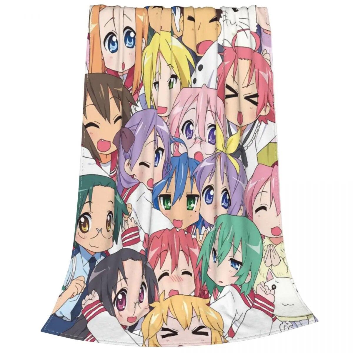 

Милые одеяла Lucky Star аниме Konata Izumi, забавные флисовые дышащие одеяла для кровати, дивана, весна-осень 75x100cm 30x40in