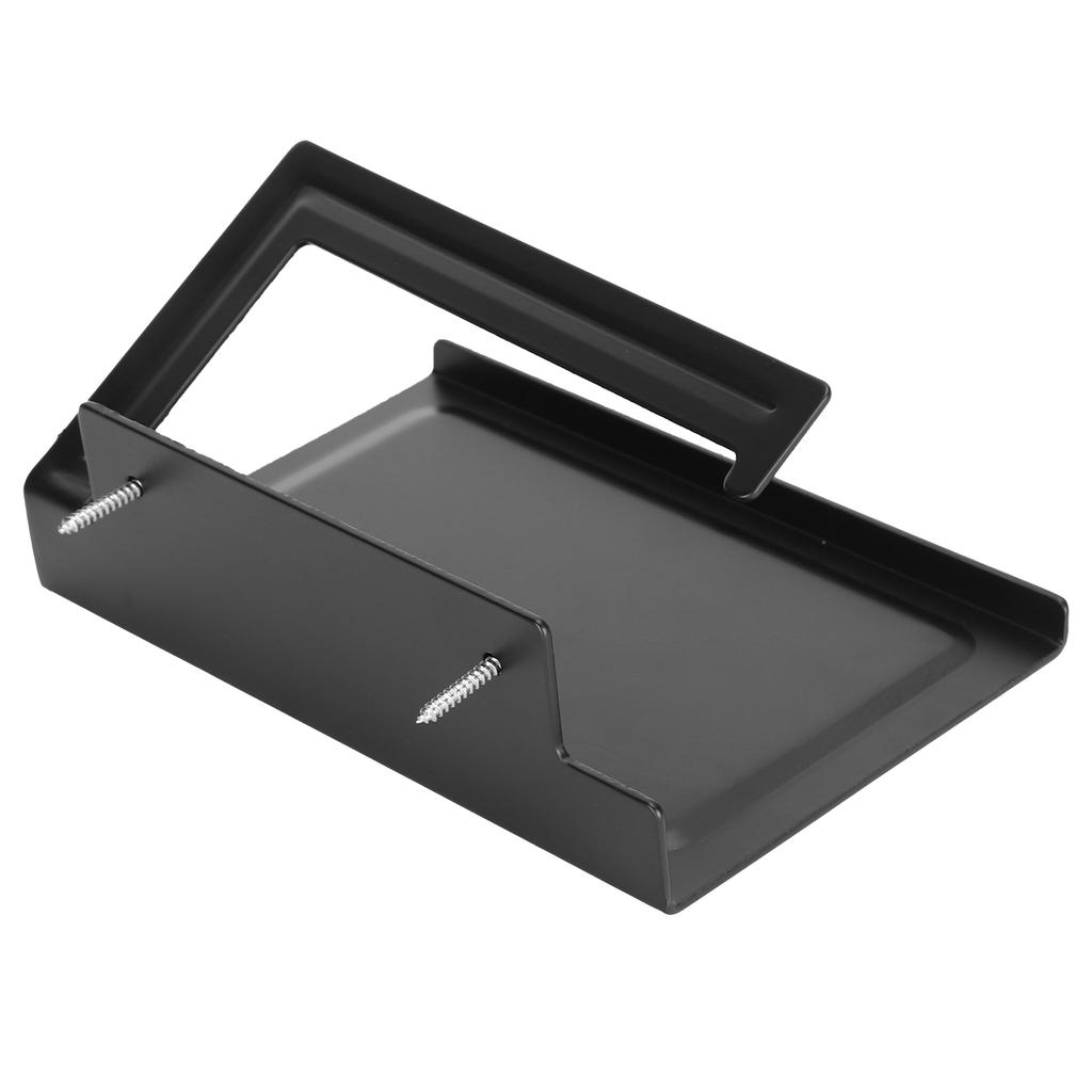 Toilet Paper Rack Wall Mounted Paper Towel Stand with Phone Holder Bathroom Supplies Black