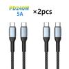 UGOURD PD240W Ultra Fast Charge Cable Type Usb C 100W type c Charger Cable for 15 MacBook Pro With E-Marker chip