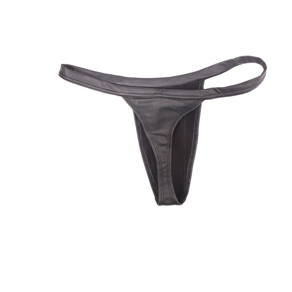 Sexy Herren Latex Glänzend U-förmige Beutel Slip Niedrige Taille G-String Glatte Tanga Faux Leder Micro T-Rücken Gay Wear Große Größen F23