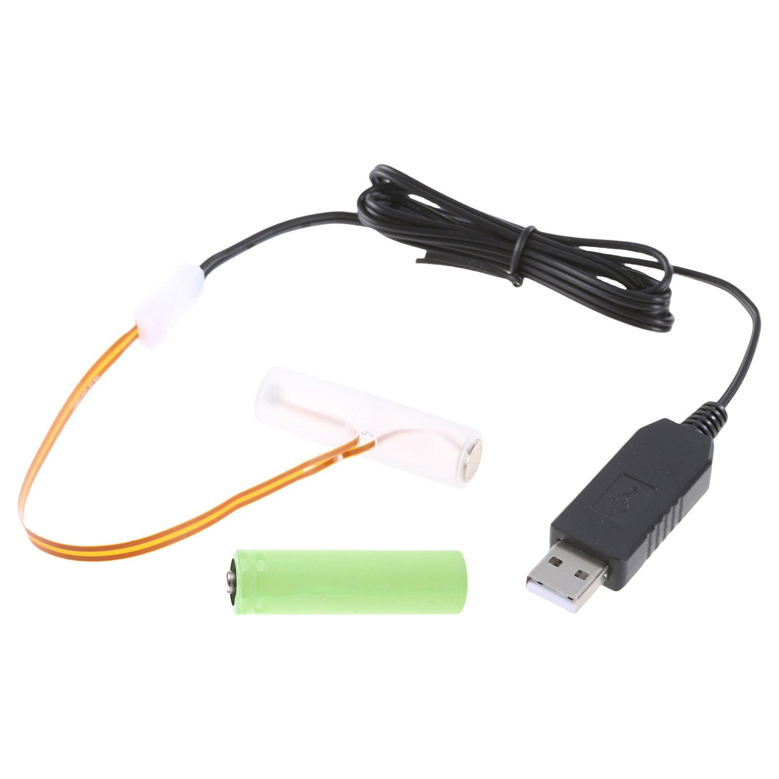 LR6 AA Battery Eliminators Cable USB Power Supply Cable Replace 3V LR6 AA Battery for Electric Toy Flashlight 1