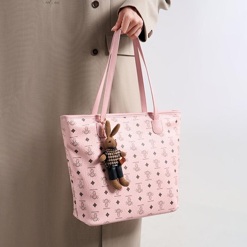 Versatile foreign style retro large-capacity handbag fashion trend printed tote bag commuter texture simple shoulder bag
