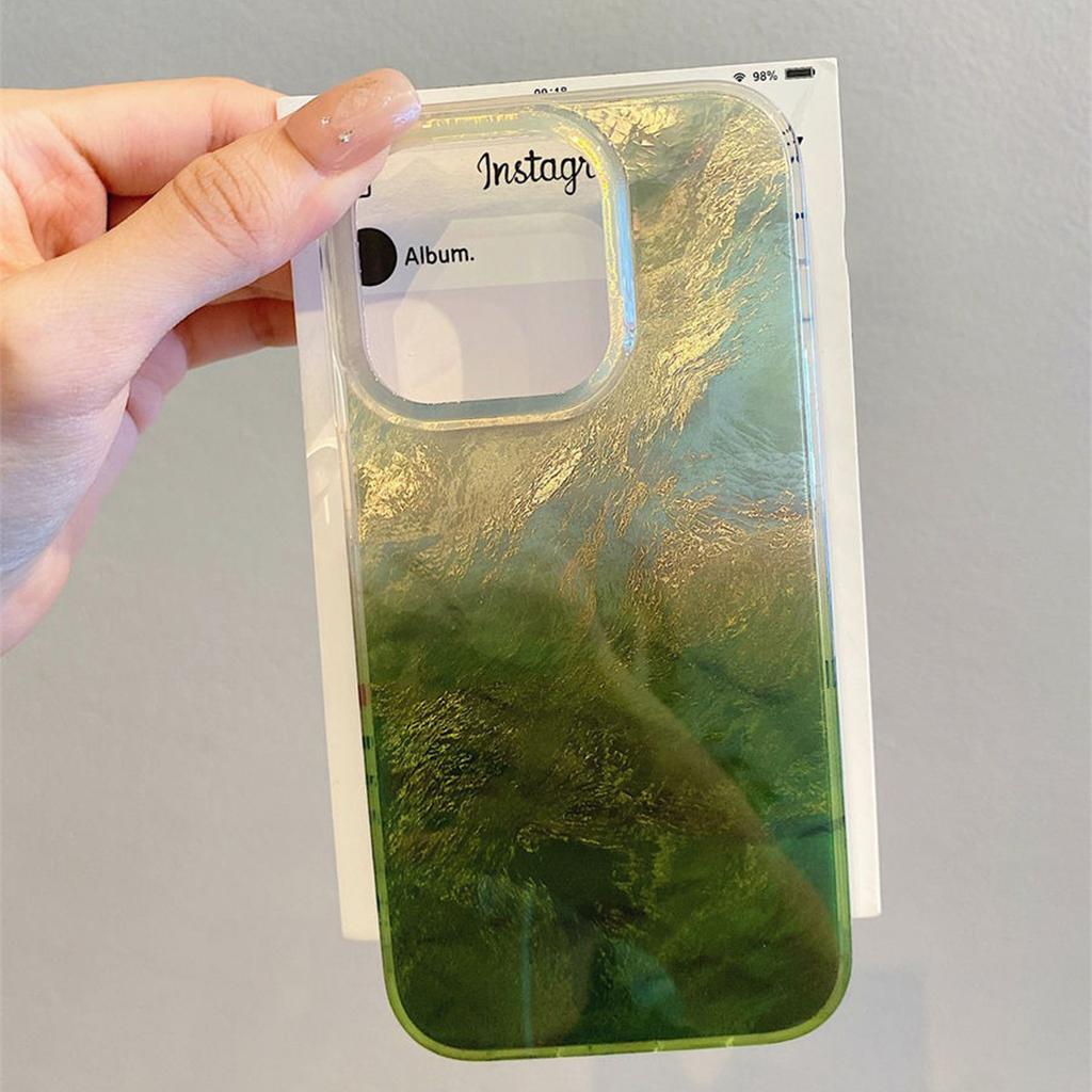 Gradient Rendering Large Hole Vortex for Apple Phone Protective Case Huaqiangbei for Apple 16pro Tin Foil Phone Case Minimalist