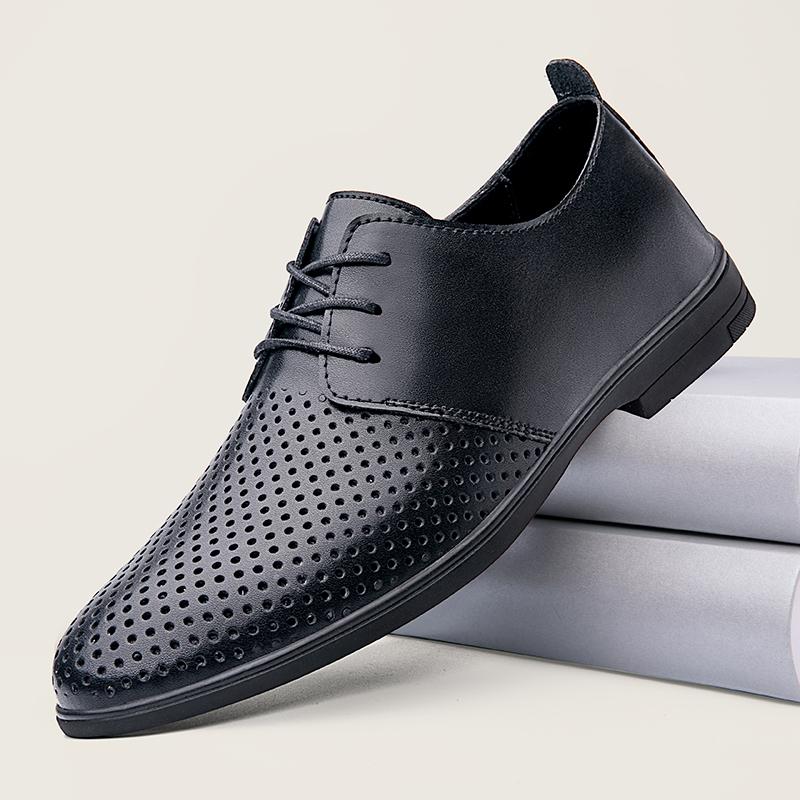Módní ležérní kožené boty Nový přírůstek Pánské boty Oxford Pohodlné nízké formální obuv pro společenské události Obchodní Pánské Derby boty Tenisky