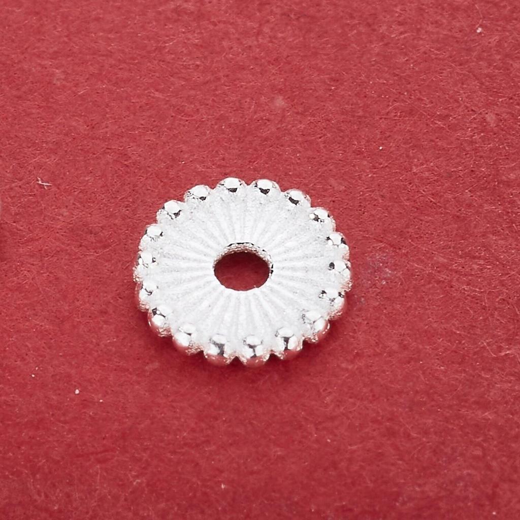 S925 Sterling Silver Chinese Gear Spacer for DIY Jewelry & Beading: Bracelet, Necklace, Prayer Beads
