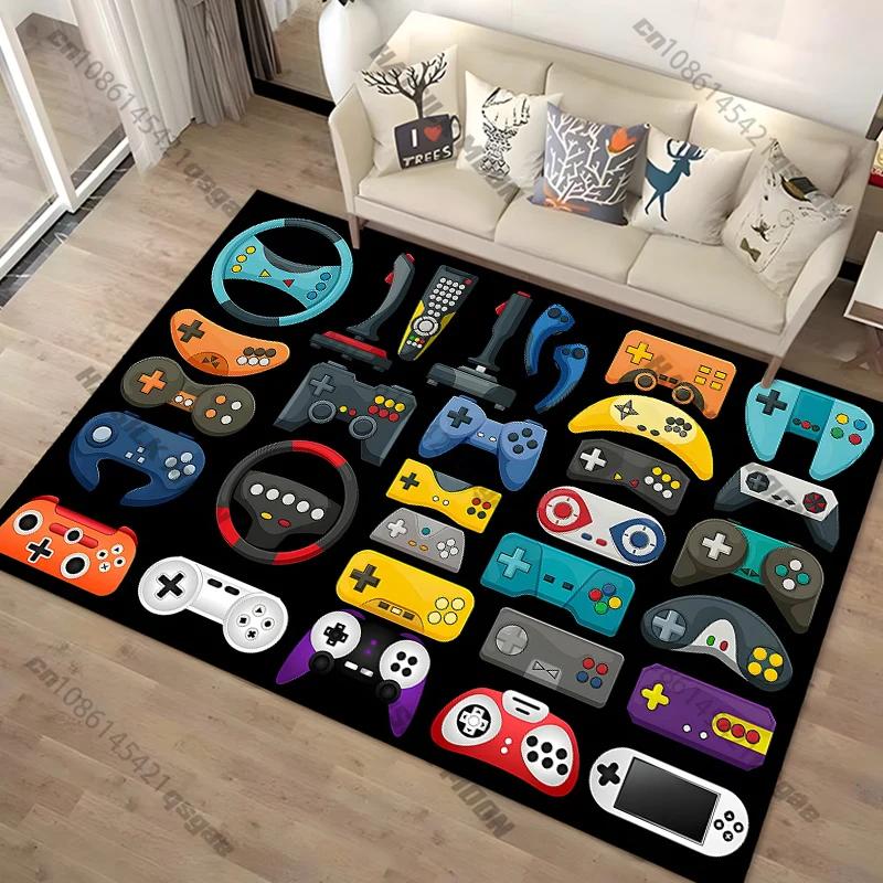Modern Colorful Gaming Themed Carpet Non Slip Floor Mat for Living Room Kitchen Entrance Door Balcony Washable Rug Home Decor