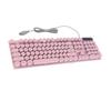 1 Stück Gaming-Tastatur USB Runde 104 Tastenkappen Backlight Ergonomische Klappfüße Multimedia-Tasten Kabelgebundene Tastatur für Desktop-Laptop